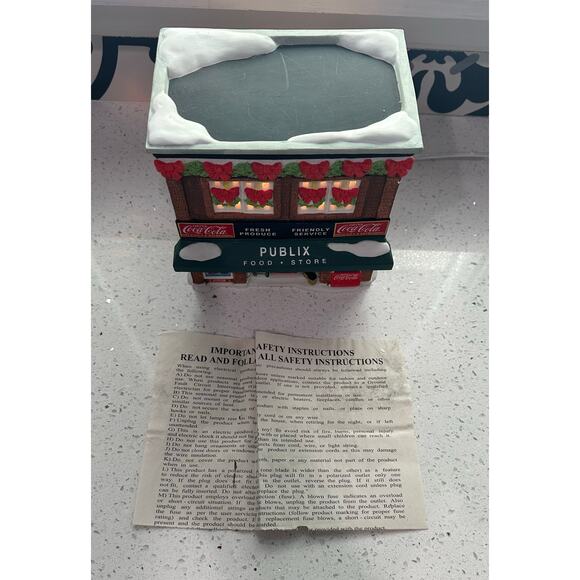 Coca Cola Town Square Collection Publix Food Store Lighted Building RARE - Picture 5 of 6